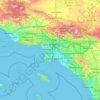 South Los Angelesの地形図、標高、地勢