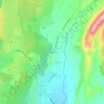 Chabrolの地形図、標高、地勢