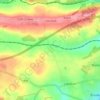Llangewyddの地形図、標高、地勢