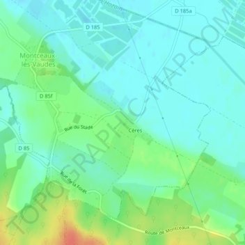 Ceresの地形図、標高、地勢