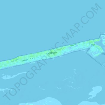 Chelemの地形図、標高、地勢