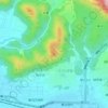 八木山の地形図、標高、地勢