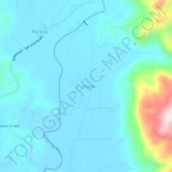 Purnagaの地形図、標高、地勢