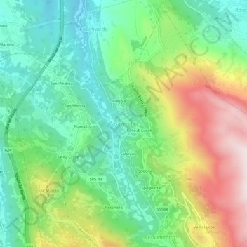 Casavecchiaの地形図、標高、地勢