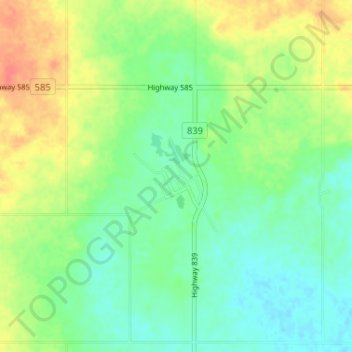 Rumseyの地形図、標高、地勢