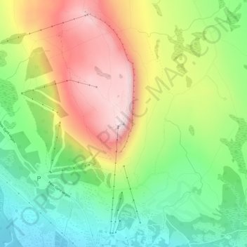 Skeikampenの地形図、標高、地勢