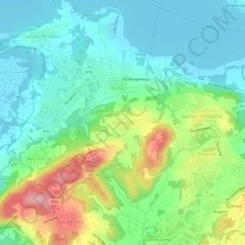 Lomnagoの地形図、標高、地勢