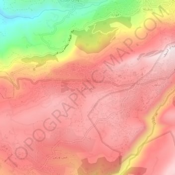 Kfar Nabrakhの地形図、標高、地勢