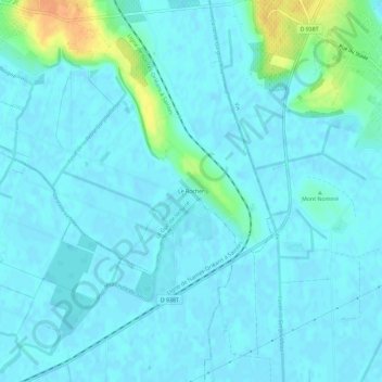 Le Rocherの地形図、標高、地勢