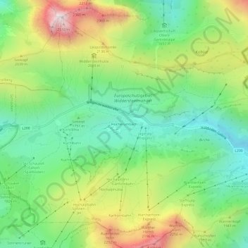 Hochkrumbachの地形図、標高、地勢