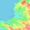 O Porto de Santa Cruzの地形図、標高、地勢