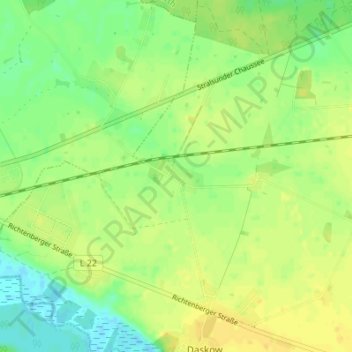 Behrenshagenの地形図、標高、地勢