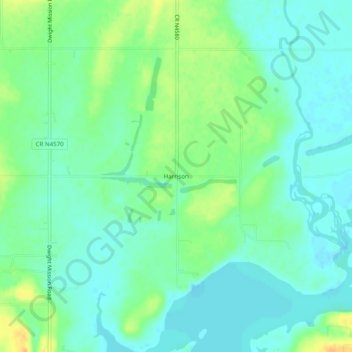 Harrisonの地形図、標高、地勢