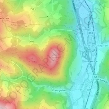 Kulmriegelの地形図、標高、地勢