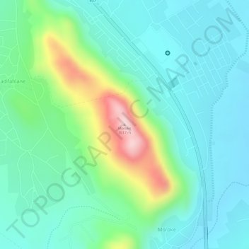 Morokeの地形図、標高、地勢