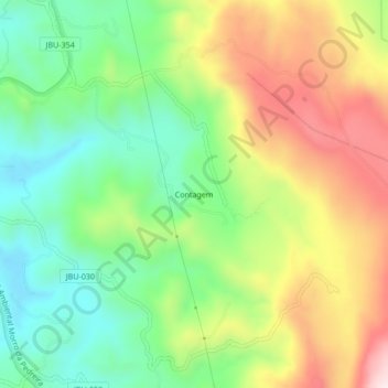 Contagemの地形図、標高、地勢