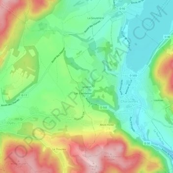 Le Janinの地形図、標高、地勢