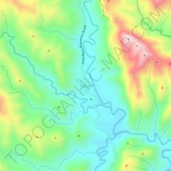 Tapakの地形図、標高、地勢