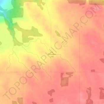 Paradise Hillの地形図、標高、地勢