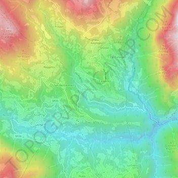 Sottochiesaの地形図、標高、地勢