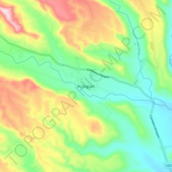 Actopanの地形図、標高、地勢