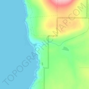 Quininup Fallsの地形図、標高、地勢
