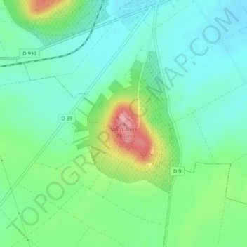Mont-Aiméの地形図、標高、地勢