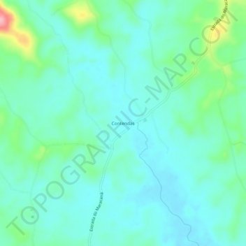 Contendasの地形図、標高、地勢
