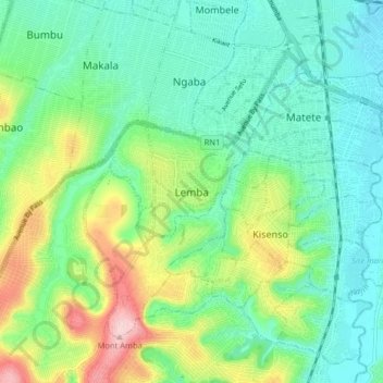 Lembaの地形図、標高、地勢