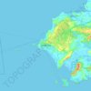 シアヌークビルの地形図、標高、地勢