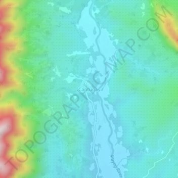 Cantugasの地形図、標高、地勢
