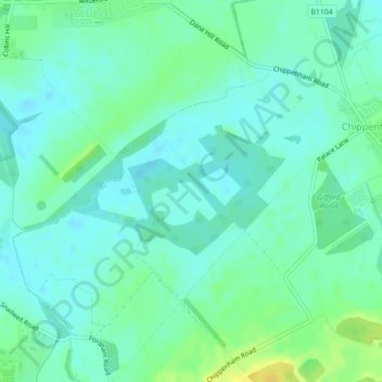 Chippenham Fen NNR (permit access)の地形図、標高、地勢