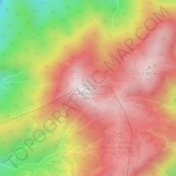 Mtiralaの地形図、標高、地勢