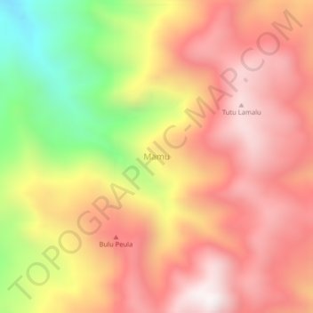 Mamuの地形図、標高、地勢