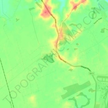 Rukuhiaの地形図、標高、地勢