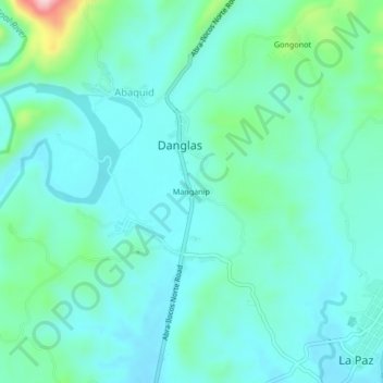 Manganipの地形図、標高、地勢