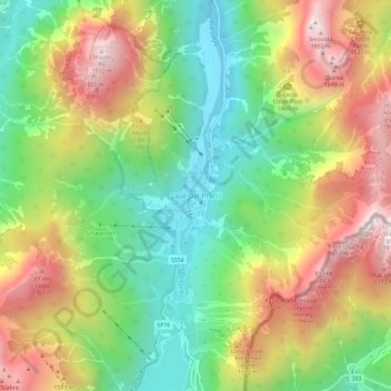 Cave del Predilの地形図、標高、地勢