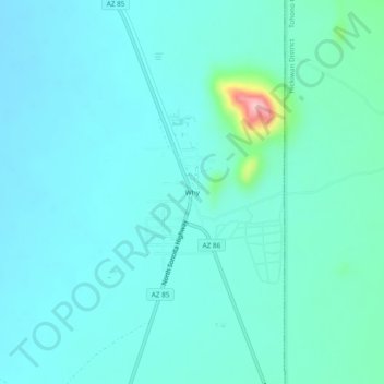 Whyの地形図、標高、地勢