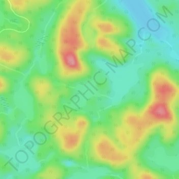 Lac Baronの地形図、標高、地勢