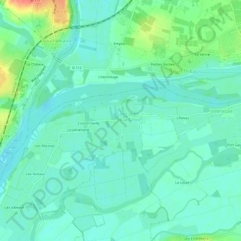 L'Ouchetteの地形図、標高、地勢