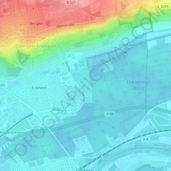 Leuchteの地形図、標高、地勢