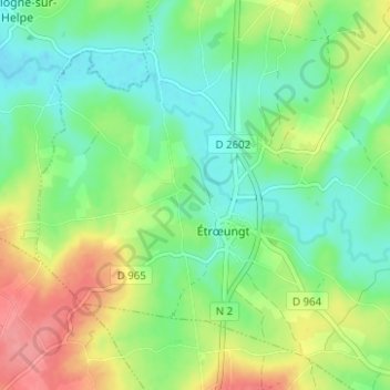 Le Pré Beusonの地形図、標高、地勢