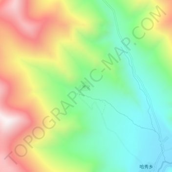 地少の地形図、標高、地勢