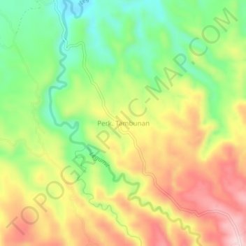 Perk. Tambunanの地形図、標高、地勢