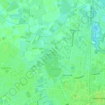 Beukenbergの地形図、標高、地勢