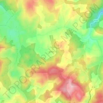 Le Gazyの地形図、標高、地勢