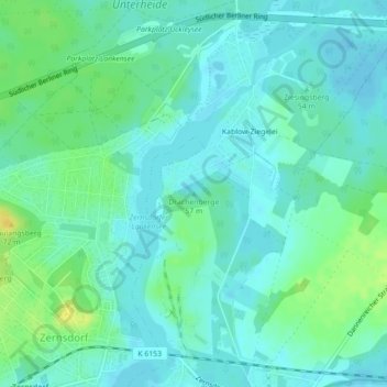 Drachenbergeの地形図、標高、地勢