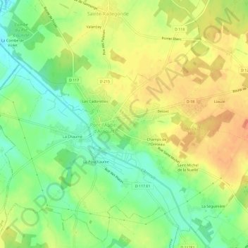 La Maladrieの地形図、標高、地勢