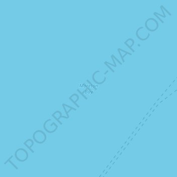 Moreton Bayの地形図、標高、地勢