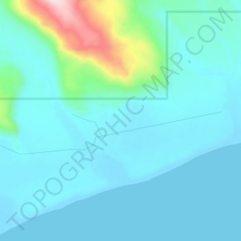 Umnakの地形図、標高、地勢